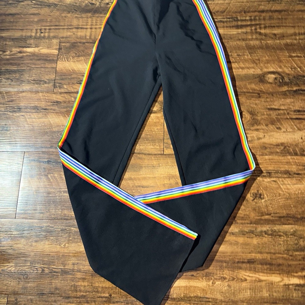 Lovers + Friends Black Rainbow Trim Ankle Pants Women's XXS High Rise Pockets